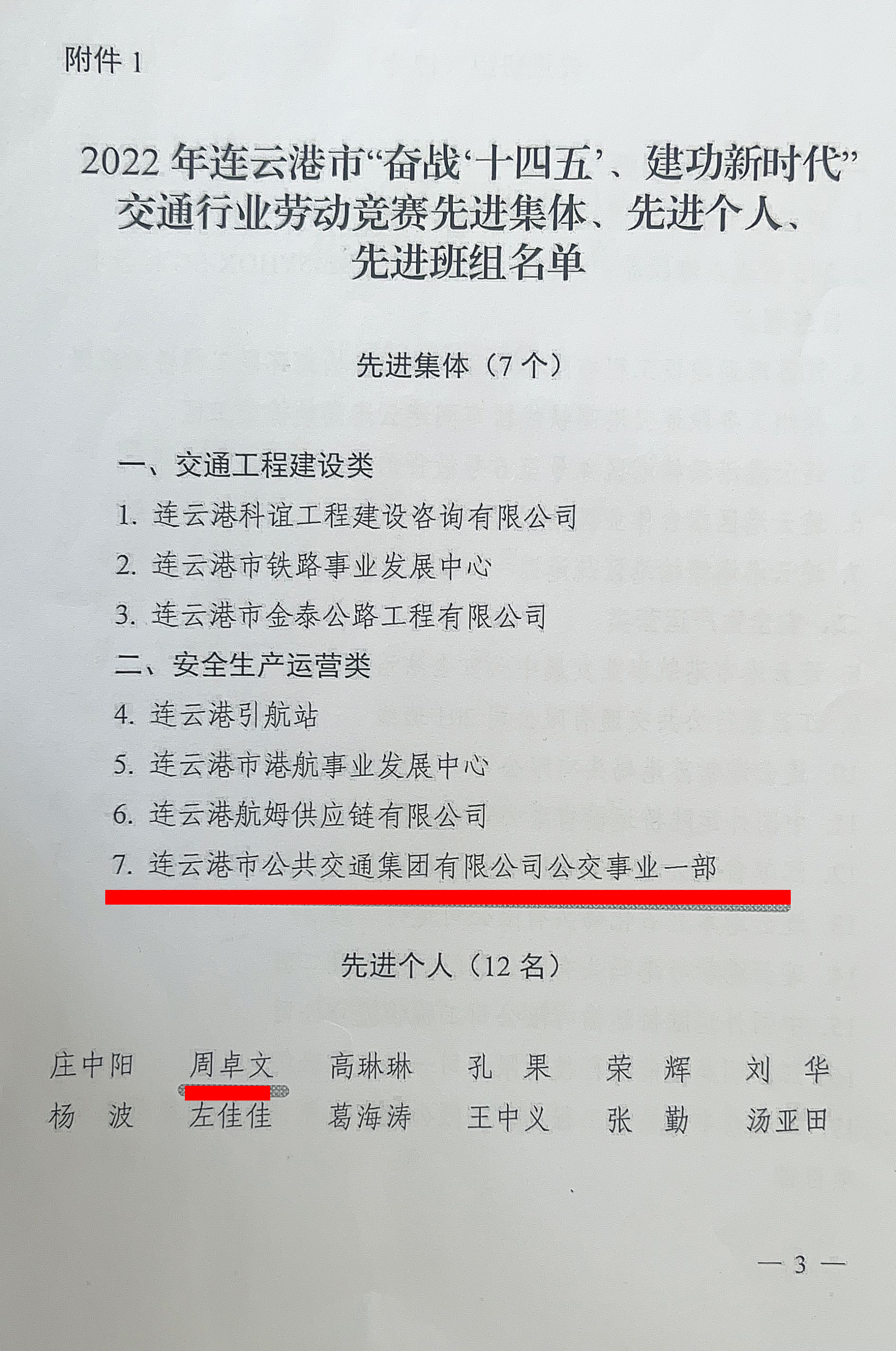 公交集團公交事業(yè)一部喜獲“奮戰(zhàn)‘十四五’、建功新時代”勞動競賽先進集體、先進個人